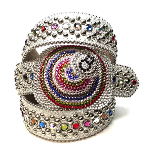 b.b. Simon '8 Ball' multi-color Crystal Belt - Dudes Boutique