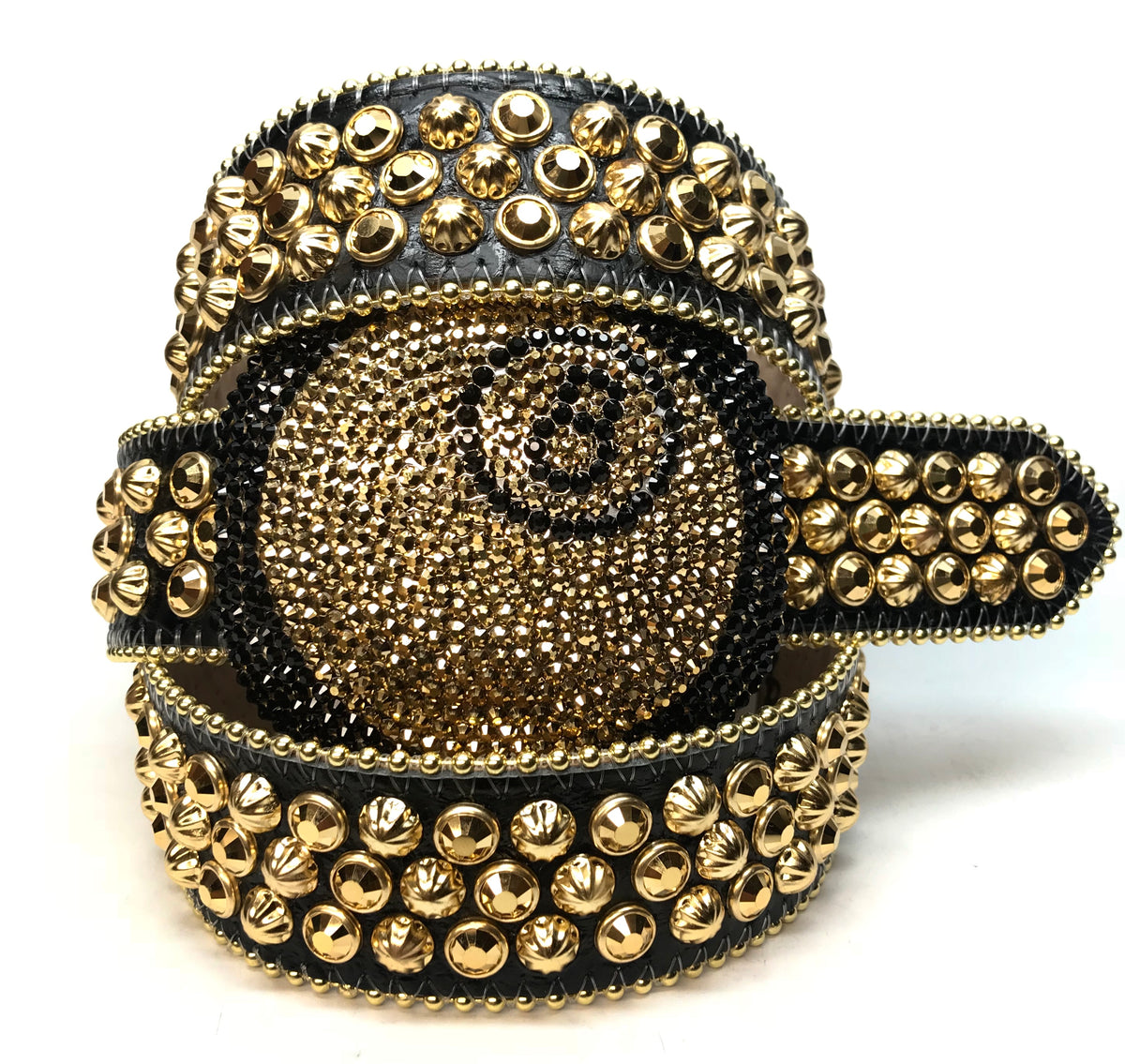 b.b. Simon '8 Ball' black & gold Crystal Belt - Dudes Boutique