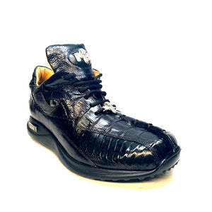 Mauri 8605 'Eye' Black Hornback Tail/Ostrich Leg Sneakers - Dudes Boutique