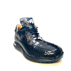 Mauri 8605 'Eye' Black Hornback Tail/Ostrich Leg Sneakers - Dudes Boutique