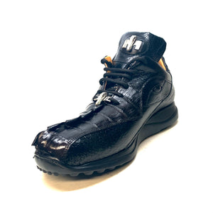Mauri 8605 'Eye' Black Hornback Tail/Ostrich Leg Sneakers - Dudes Boutique