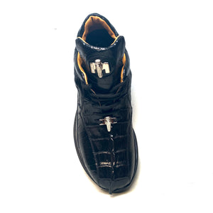 Mauri 8605 'Eye' Black Hornback Tail/Ostrich Leg Sneakers - Dudes Boutique