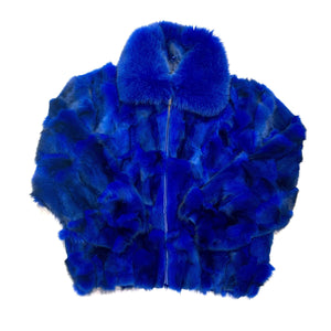 Kashani Men's Royal Blue Fox Fox Bomber Coat - Dudes Boutique