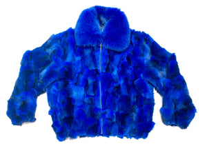 Kashani Men's Royal Blue Fox Fox Bomber Coat - Dudes Boutique