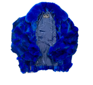 Kashani Men's Royal Blue Fox Fox Bomber Coat - Dudes Boutique