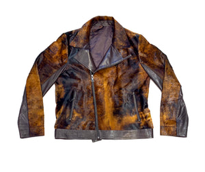 Barya NewYork Chocolate Brown Pony Hair Biker Jacket - Dudes Boutique
