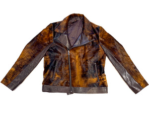 Barya NewYork Chocolate Brown Pony Hair Biker Jacket - Dudes Boutique