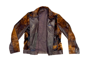 Barya NewYork Chocolate Brown Pony Hair Biker Jacket - Dudes Boutique