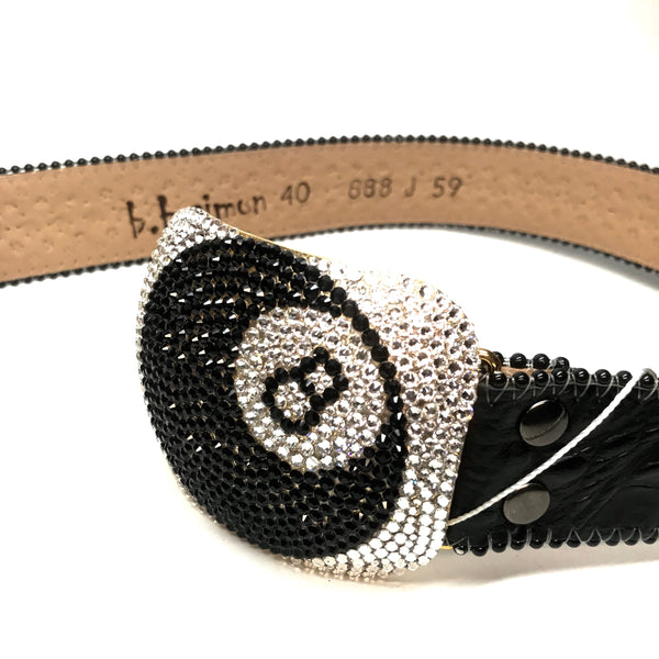 B.b. Simon Classic '8 Ball' Black Crystal Belt