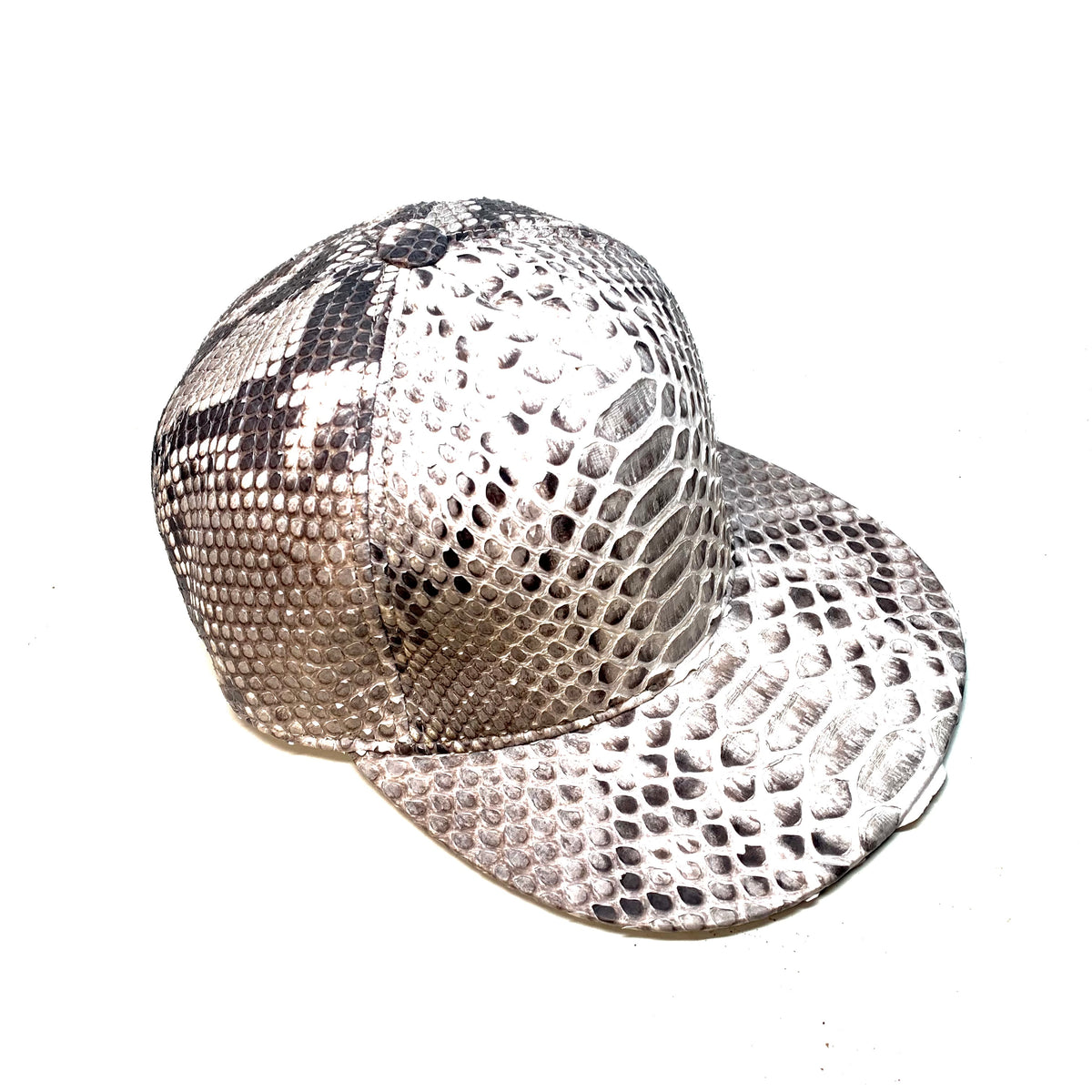 Barya Newyork All-Over Natural Python Strap-Back Hat - Dudes Boutique