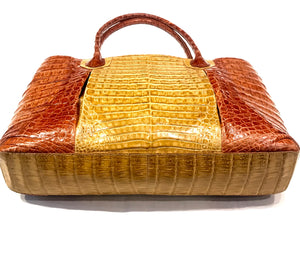 Kashani Two Tone All Over Alligator Handbag - Dudes Boutique