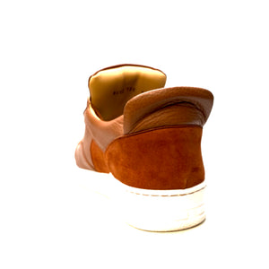 Mauri '8412' Two Tone Brown Alligator/Suede/Patent Leather Low Top Sneakers - Dudes Boutique