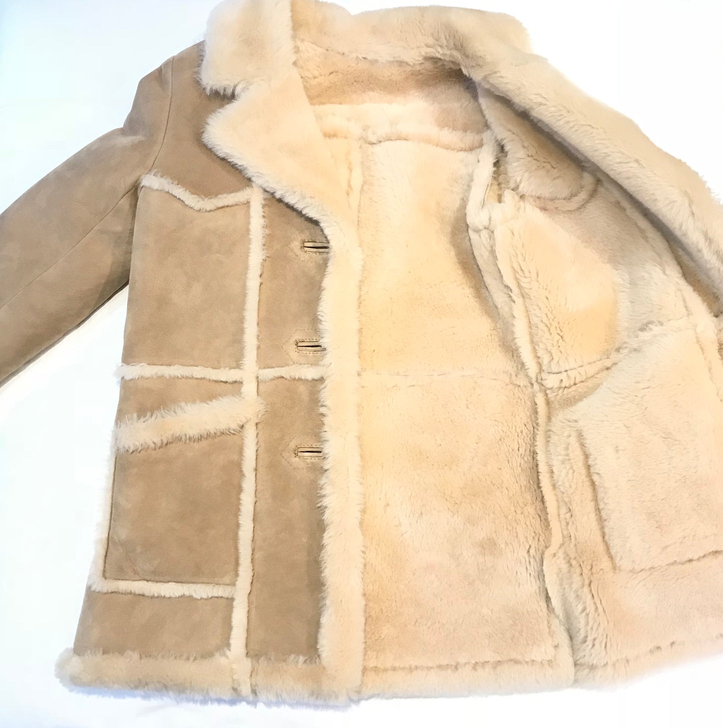 Kashani Ladies Natural Sherpa Lined Shearling Coat - Dudes Boutique