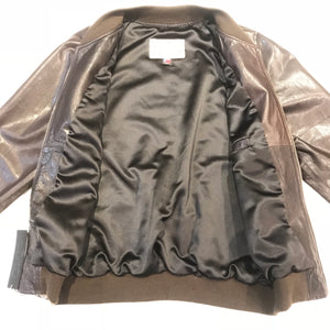 Kashani Dark Brown Natural Python Bomber Jacket - Dudes Boutique