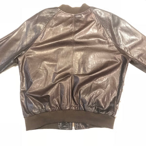 Kashani Dark Brown Natural Python Bomber Jacket - Dudes Boutique