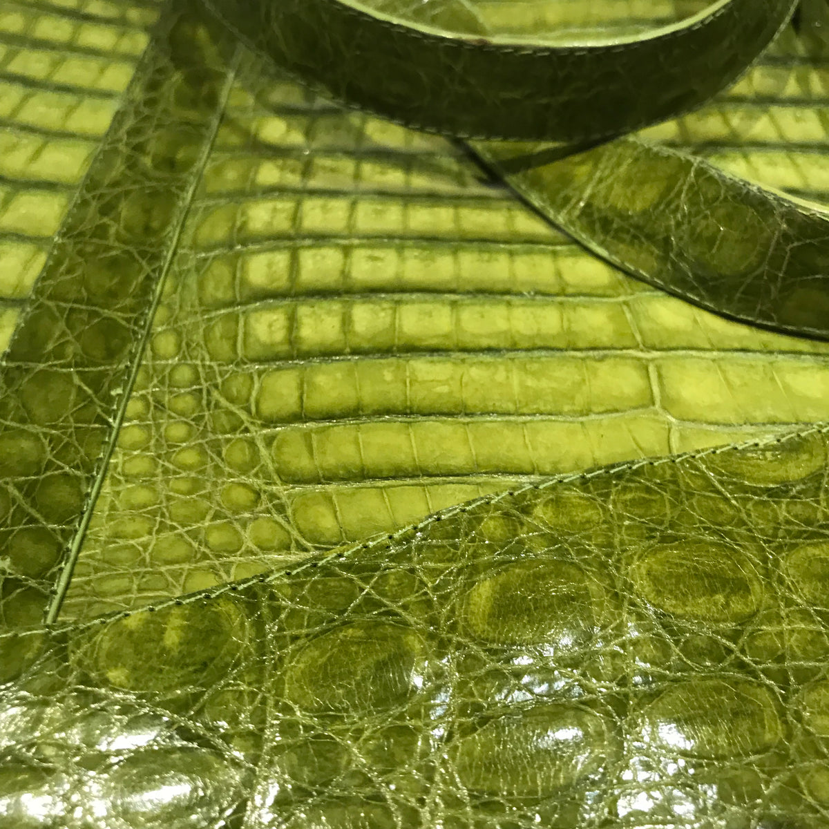 Kashani Lime Green All Over Alligator Purse Handbag - Dudes Boutique