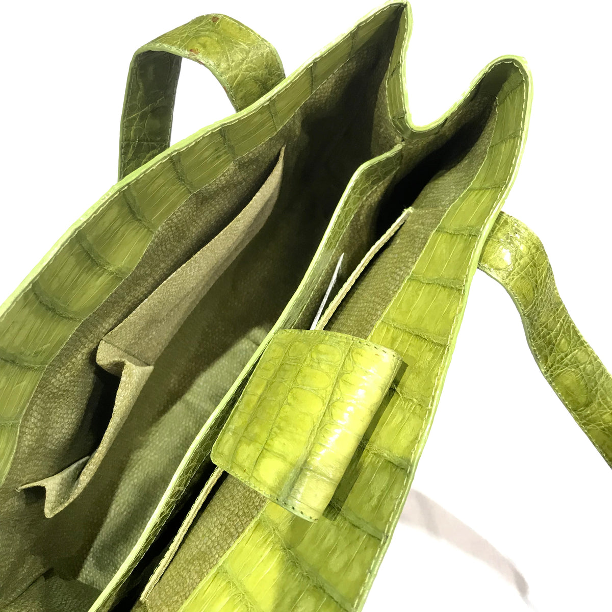 Kashani Lime Green All Over Alligator Purse Handbag - Dudes Boutique