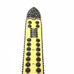 b.b. Simon Double Row Yellow Black Crystal Belt - Dudes Boutique