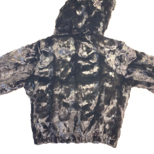 Kashani Women's Black Mink Hooded Bomber Jacket - Dudes Boutique