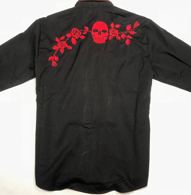 Scully Red Skull Western Long Sleeve Shirt - Dudes Boutique