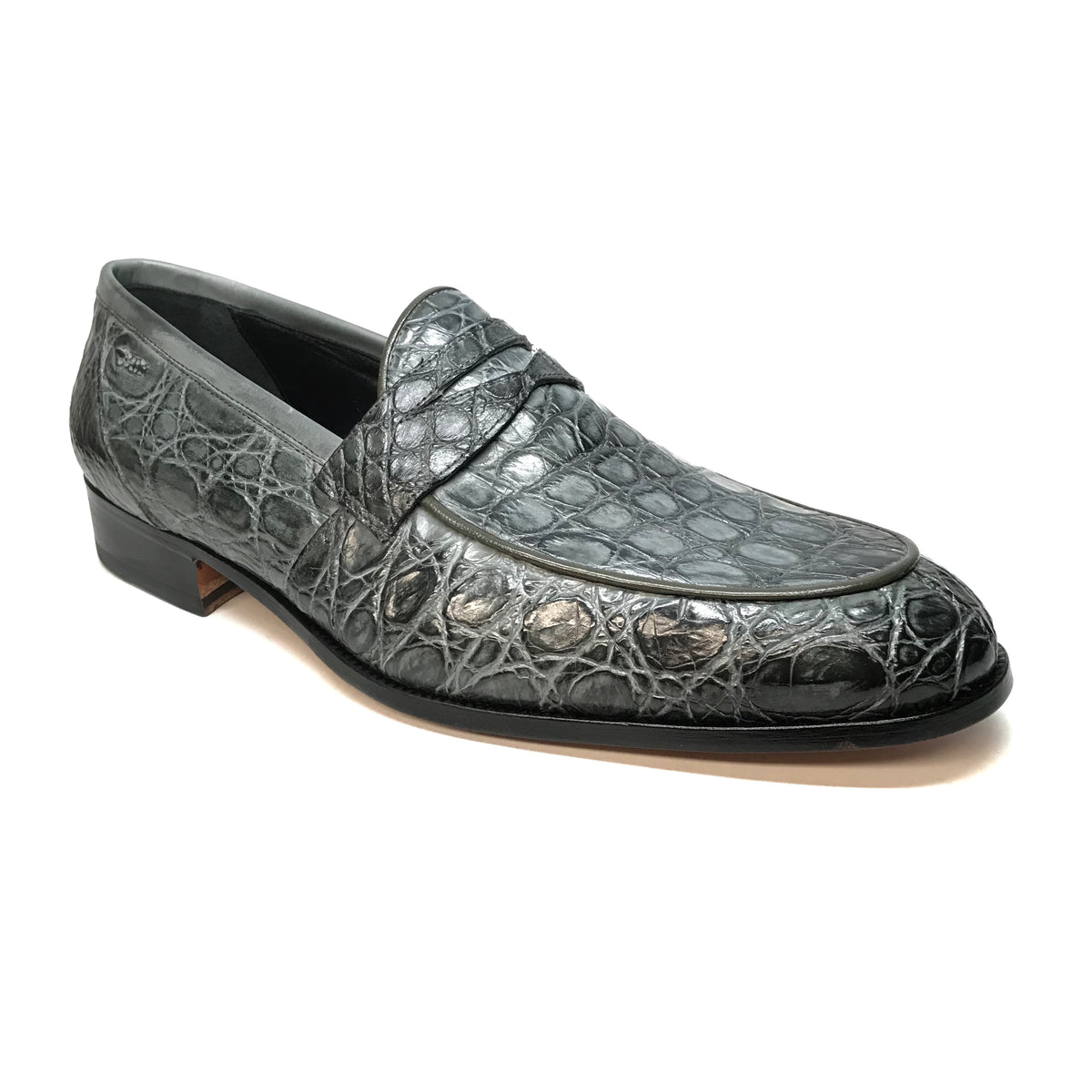 Mauri 4862 Forest Green Crocodile Belly Penny Loafers - Dudes Boutique