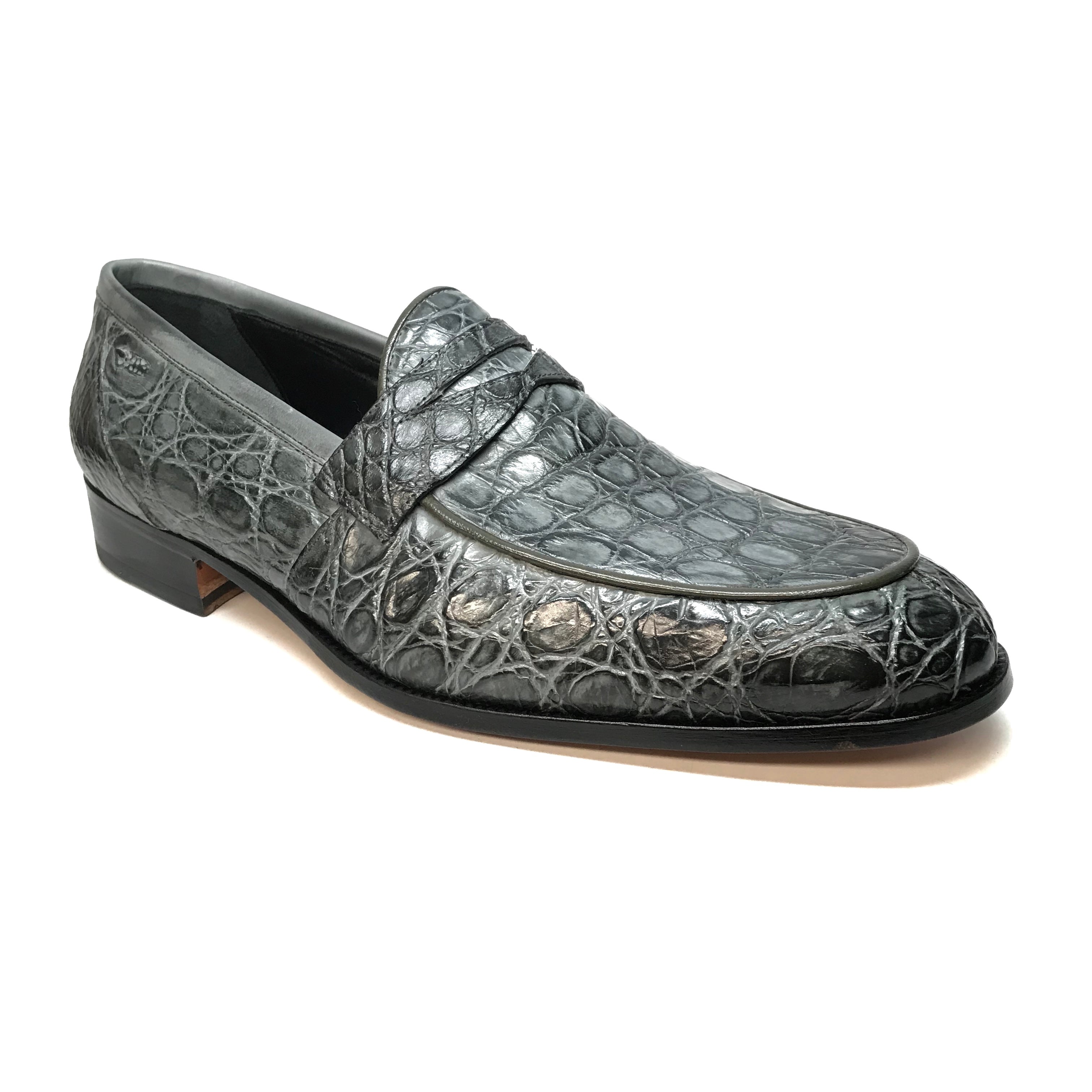 Mauri 4862 Forest Green Alligator Belly Penny Loafers - Dudes Boutique