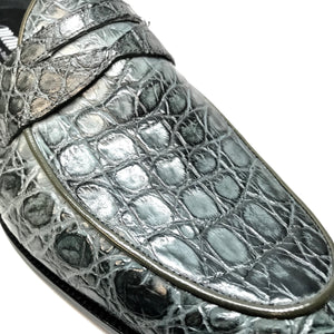 Mauri 4862 Forest Green Alligator Belly Penny Loafers - Dudes Boutique