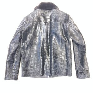 Barya NewYork Men's Black Pony Hair/Mink Gator Embossed Jacket - Dudes Boutique