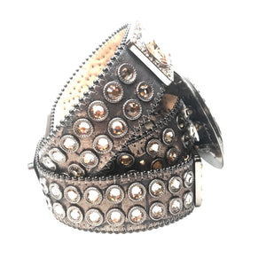 b.b. Simon 'Dark Chocolate Gold' Big Block Crystal Belt - Dudes Boutique