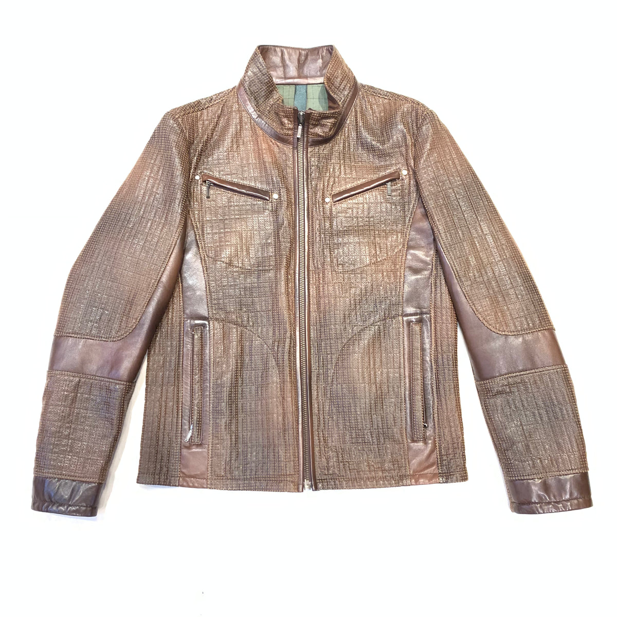 Barya NewYork Men's Perforated Lambskin Leather Jacket - Dudes Boutique