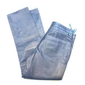 Kashani Men's Navy Lambskin Straight Cut Leather Pants - Dudes Boutique