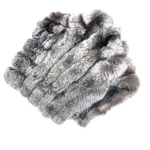 Barya NewYork Ladies Silver Fox Zipper Poncho - Dudes Boutique