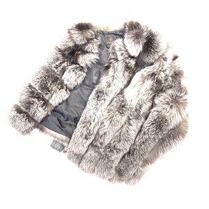 Barya NewYork Ladies Silver Fox Zipper Poncho - Dudes Boutique