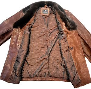 Barya NewYork Chocolate Pony Hair Mink Collar Peacoat - Dudes Boutique