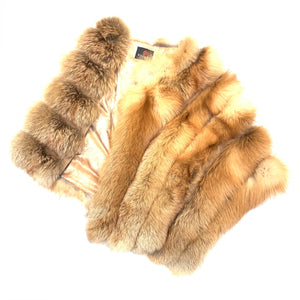 Volare Ladies Natural Fox Zipper Poncho - Dudes Boutique