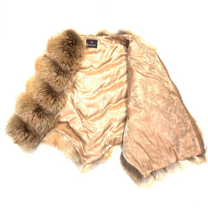 Volare Ladies Natural Fox Zipper Poncho - Dudes Boutique