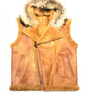 Kashani Honey Comb Fox Fur Shearling Vest - Dudes Boutique