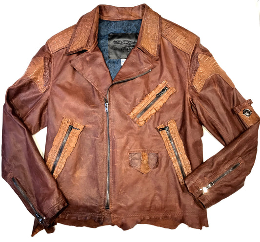 Kashani raw alligator custom biker jacket