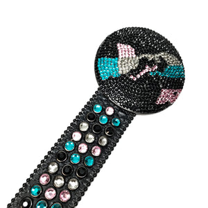 b.b. Simon Black Globe Triple Row Multi-color Fully Loaded Crystal Belt - Dudes Boutique