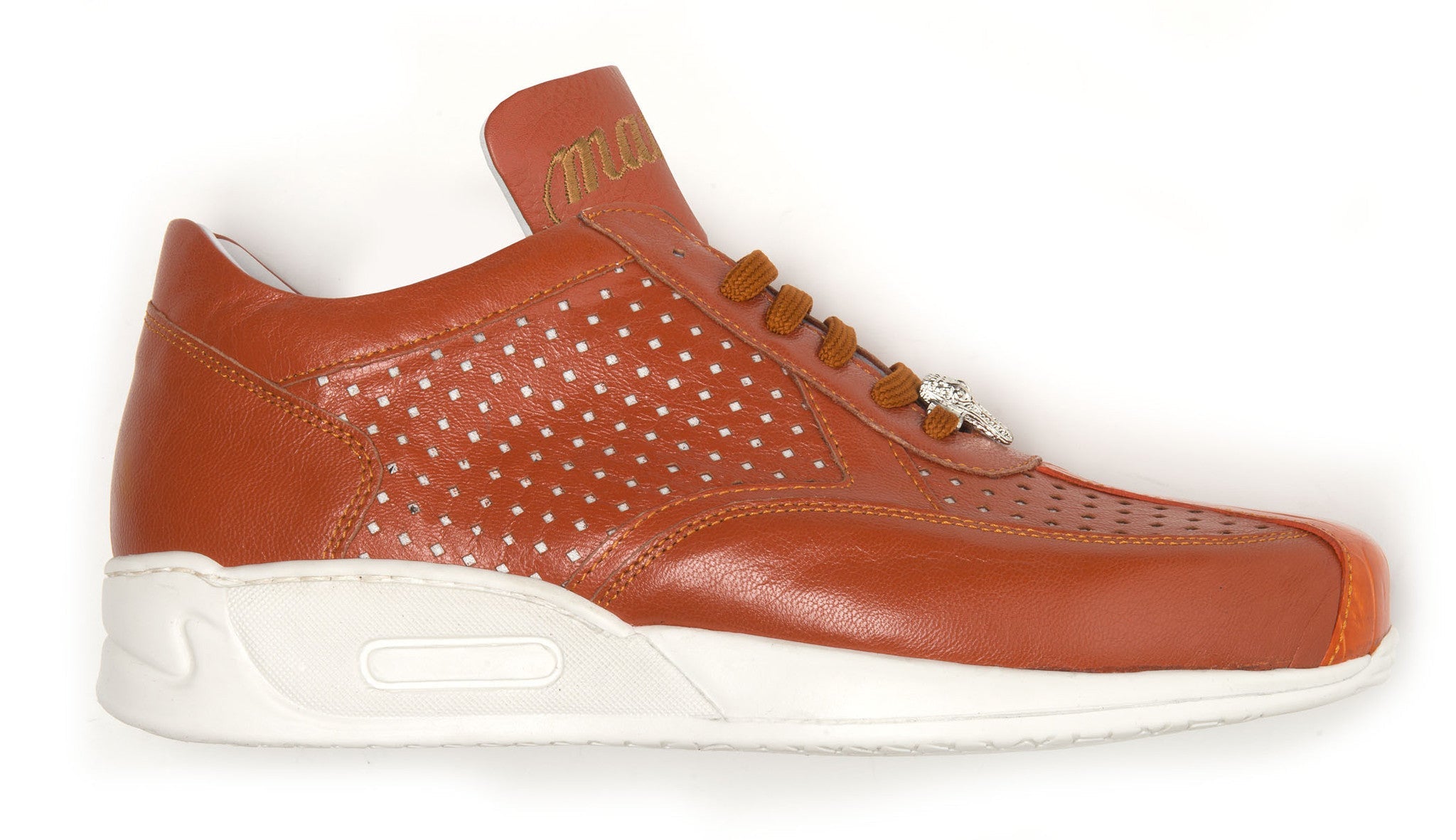 Mauri M770 Orange Crocodile Perforated Sneaker - Dudes Boutique