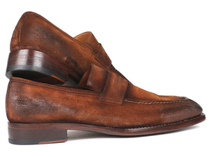 Paul Parkman Brown Antique Suede Goodyear Welted Loafers - Dudes Boutique