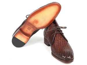 Paul Parkman Men's Brown Woven Leather Chukka Boots - Dudes Boutique