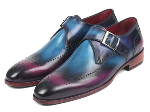 Paul Parkman Single Monkstraps Blue & Purple - Dudes Boutique