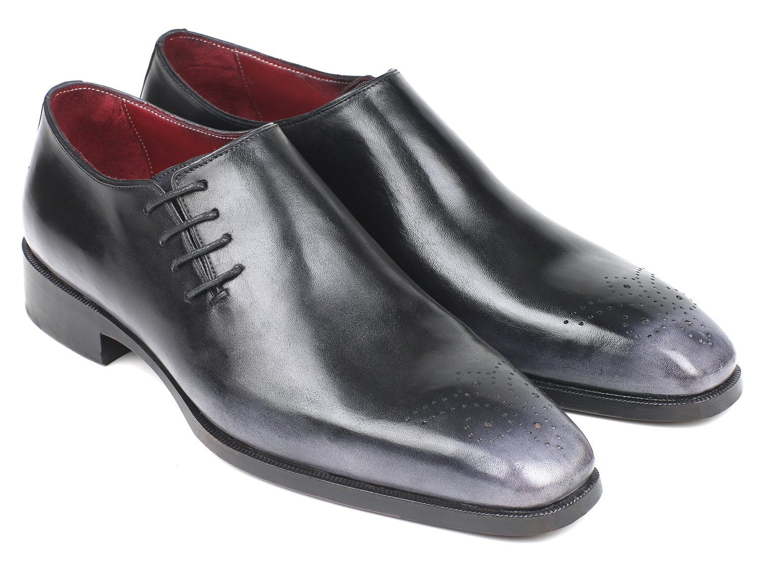 Paul Parkman Side Lace Oxfords Gray Burnished - Dudes Boutique
