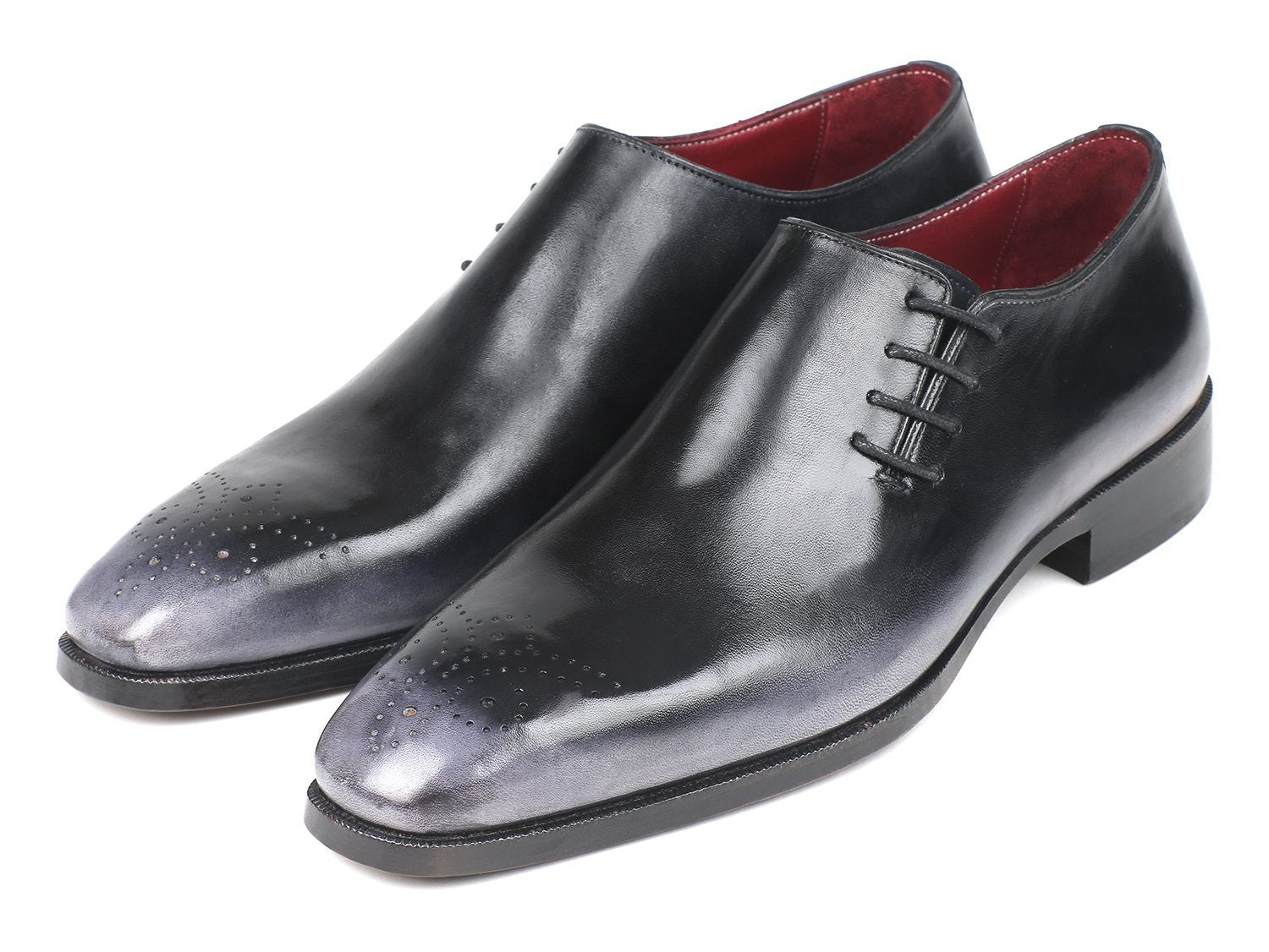 Paul Parkman Side Lace Oxfords Gray Burnished - Dudes Boutique