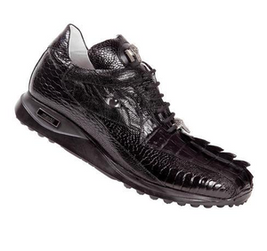 Mauri 8605 'Eye' Black Hornback Tail/Ostrich Leg Sneakers - Dudes Boutique