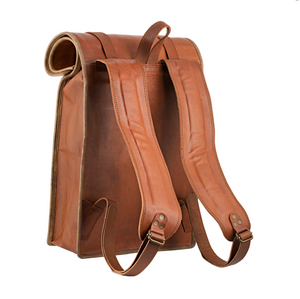 Johnny Fly Co. Brown Moroccan Leather Roll-Top Backpack - Dudes Boutique