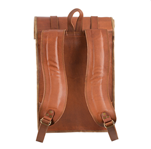 Johnny Fly Co. Brown Moroccan Leather Roll-Top Backpack - Dudes Boutique