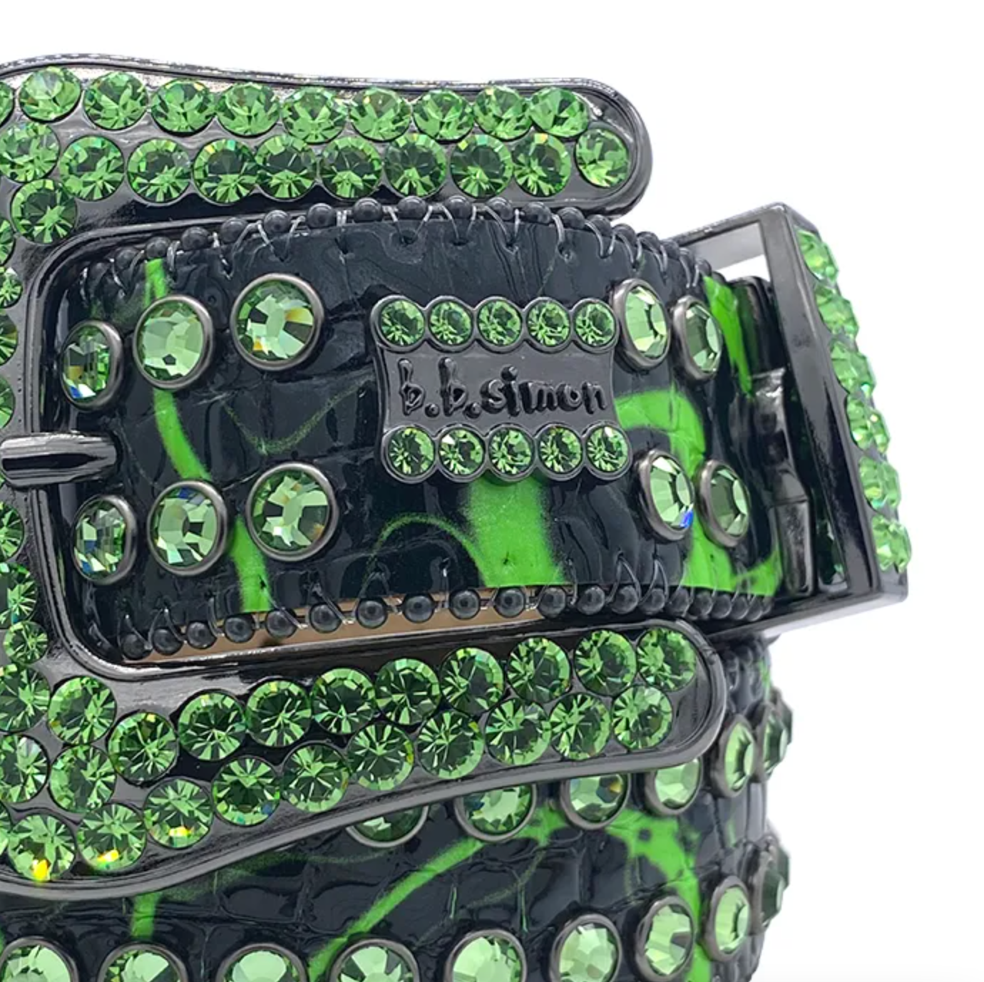 b.b. Simon Darband 2 ā Electric Slime Green Crystal Belt - Dudes Boutique