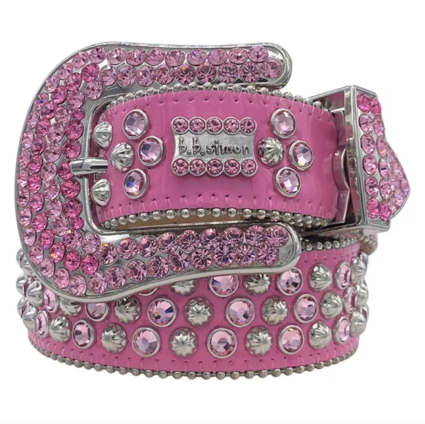 b.b. Simon Lavasan ā Bubblegum Pink Crystal Belt - Dudes Boutique